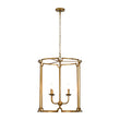 Load image into Gallery viewer, Vintage 4-Light Antique Gold Metal Cylinder Cage Lantern Pendant
