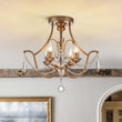 Load image into Gallery viewer, Vintage 4-Light Distressed Candle Crystal Empire Semi Flush
