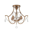 Load image into Gallery viewer, Vintage 4-Light Distressed Candle Crystal Empire Semi Flush

