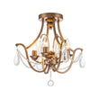 Load image into Gallery viewer, Vintage 4-Light Distressed Candle Crystal Empire Semi Flush
