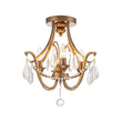 Load image into Gallery viewer, Vintage 4-Light Distressed Candle Crystal Empire Semi Flush
