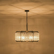 Load image into Gallery viewer, Vintage 6-Light Water Glass Wide Drum Lantern Chandelier
