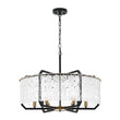 Load image into Gallery viewer, Vintage 6-Light Water Glass Wide Drum Lantern Chandelier
