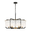 Load image into Gallery viewer, Vintage 6-Light Water Glass Wide Drum Lantern Chandelier

