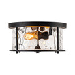 Load image into Gallery viewer, Vintage Black 2-Light Water Glass Drum Semi Flush Mount
