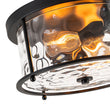 Load image into Gallery viewer, Vintage Black 2-Light Water Glass Drum Semi Flush Mount
