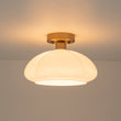 Load image into Gallery viewer, Vintage Chic Opal Glass Petal Edge Semi Flush Ceiling Light
