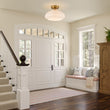 Load image into Gallery viewer, Vintage Chic Opal Glass Petal Edge Semi Flush Ceiling Light

