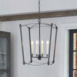 Load image into Gallery viewer, Vintage 4-Light Candle Style Arched Square Cage Pendant
