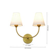 Load image into Gallery viewer, Vintage Fabric Shade Brass 2-Light Linen Vanity Wall Sconce
