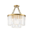 Load image into Gallery viewer, Vintage Luxe 2-Tier Brass Dazzling Crystal Round Ceiling Light

