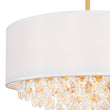 Load image into Gallery viewer, Vintage Luxe Crystal White Fabric Drum Lantern Pendant
