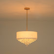 Load image into Gallery viewer, Vintage Luxe Crystal White Fabric Drum Lantern Pendant
