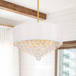 Load image into Gallery viewer, Vintage Luxe Crystal White Fabric Drum Lantern Pendant
