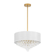 Load image into Gallery viewer, Vintage Luxe Crystal White Fabric Drum Lantern Pendant
