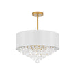 Load image into Gallery viewer, Vintage Luxe Crystal White Fabric Drum Lantern Pendant
