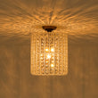 Load image into Gallery viewer, Vintage Luxe Faceted Crystal Tall Cylindrical Cage Ceiling Light
