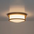 Load image into Gallery viewer, Vintage Opal Glass Drum Dimmable LED Semi Flush Mount
