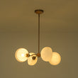 Load image into Gallery viewer, Vintage Scandinavian 4-Light Milky Glass Shade Sputnik Chandelier
