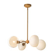 Load image into Gallery viewer, Vintage Scandinavian 4-Light Milky Glass Shade Sputnik Chandelier
