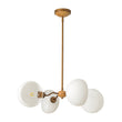 Load image into Gallery viewer, Vintage Scandinavian 4-Light Milky Glass Shade Sputnik Chandelier

