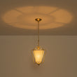Load image into Gallery viewer, Vintage Single White Fabric Brass Curved Metal Lantern Pendant
