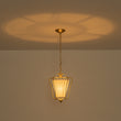 Load image into Gallery viewer, Vintage Single White Fabric Brass Curved Metal Lantern Pendant
