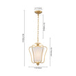 Load image into Gallery viewer, Vintage Single White Fabric Brass Curved Metal Lantern Pendant
