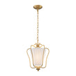Load image into Gallery viewer, Vintage Single White Fabric Brass Curved Metal Lantern Pendant
