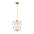 Load image into Gallery viewer, Vintage Single White Fabric Brass Curved Metal Lantern Pendant
