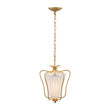 Load image into Gallery viewer, Vintage Single White Fabric Brass Curved Metal Lantern Pendant
