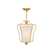 Load image into Gallery viewer, Vintage Single White Fabric Brass Curved Metal Lantern Pendant

