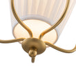 Load image into Gallery viewer, Vintage Single White Fabric Brass Curved Metal Lantern Pendant
