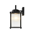Load image into Gallery viewer, Farmhouze Light - 1 - Light Black Fluted Glass Lantern Outdoor Wall Sconce - Wall Sconce - 2 Packs - 
