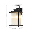 Load image into Gallery viewer, Farmhouze Light - 1 - Light Black Fluted Glass Lantern Outdoor Wall Sconce - Wall Sconce - 2 Packs - 
