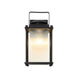 Load image into Gallery viewer, Farmhouze Light - 1 - Light Black Fluted Glass Lantern Outdoor Wall Sconce - Wall Sconce - 2 Packs - 
