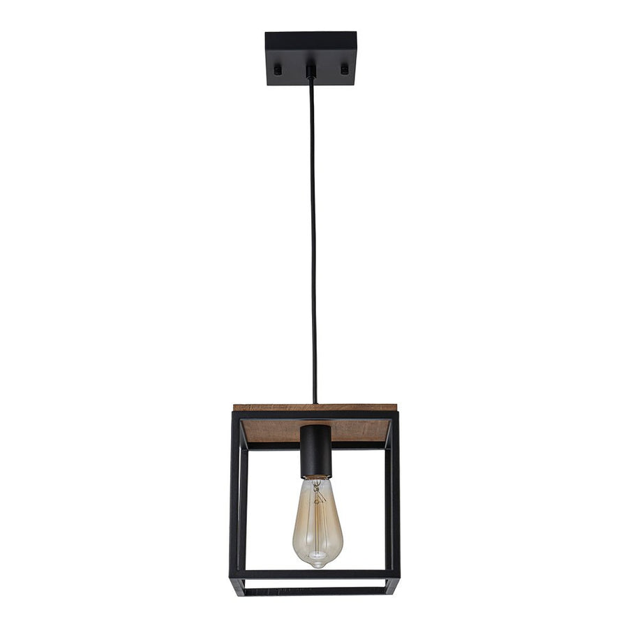 Farmhouze Light-1-Light Black Metal Square Lantern Pendant Light-Pendant-Black-