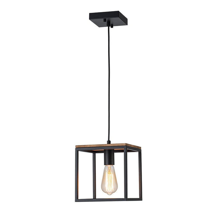 Farmhouze Light-1-Light Black Metal Square Lantern Pendant Light-Pendant-Black-