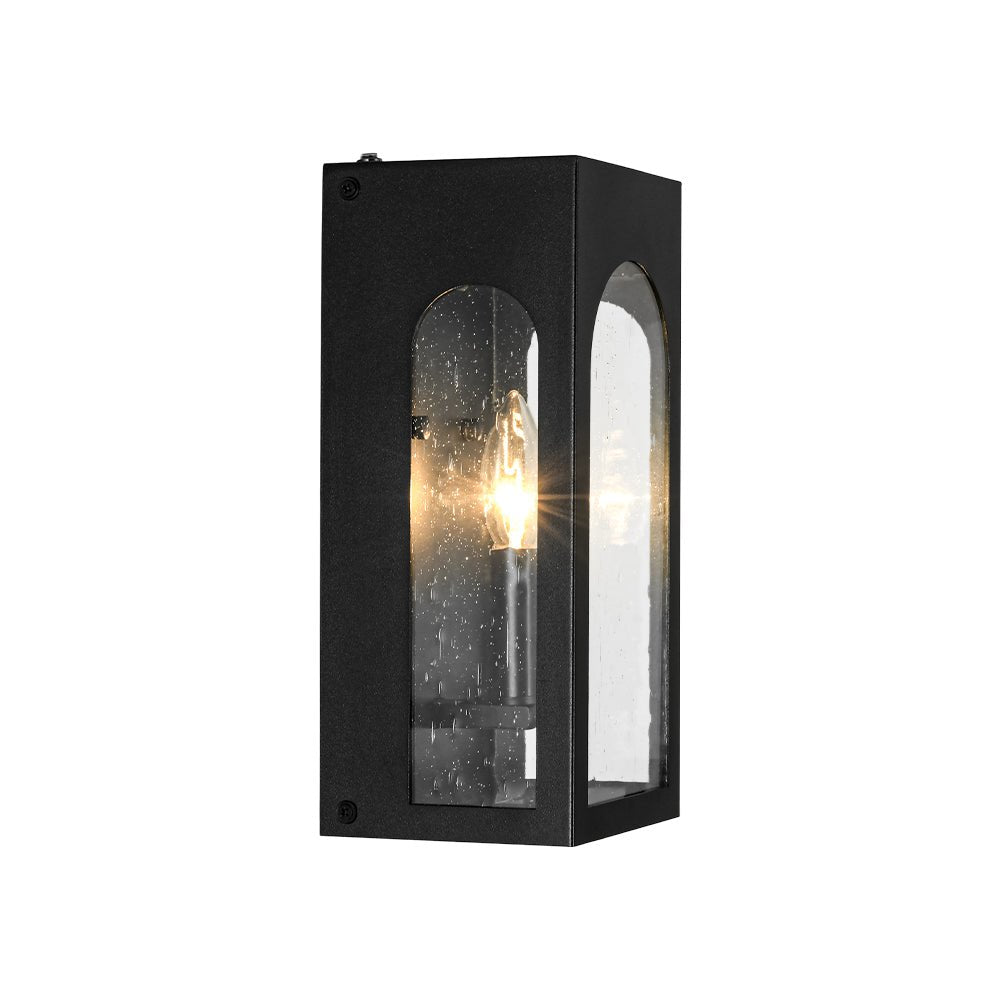 Farmhouze Light-1-Light Black Square Glass Lantern Outdoor Wall Sconce-Wall Sconce-2 Packs-
