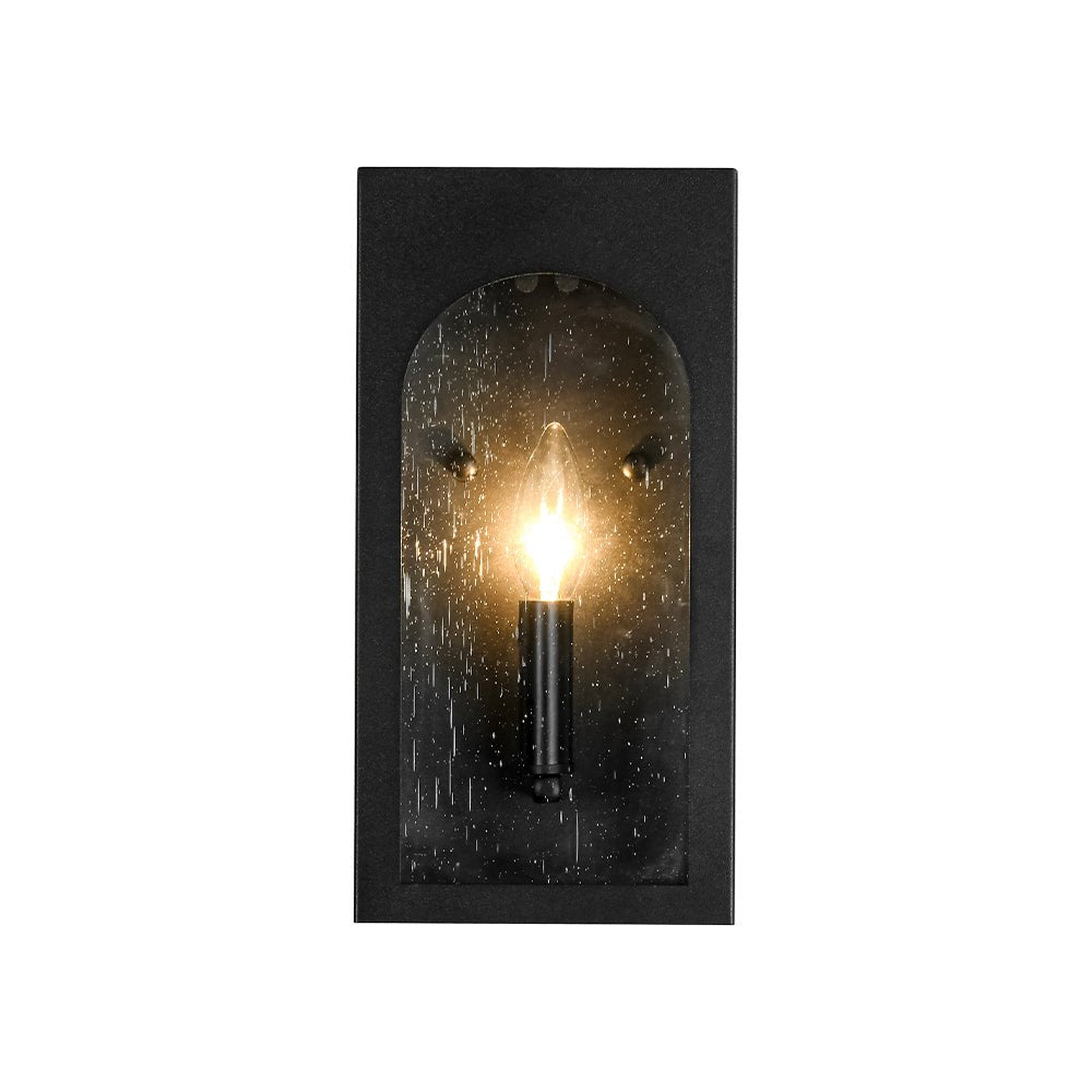 Farmhouze Light-1-Light Black Square Glass Lantern Outdoor Wall Sconce-Wall Sconce-2 Packs-