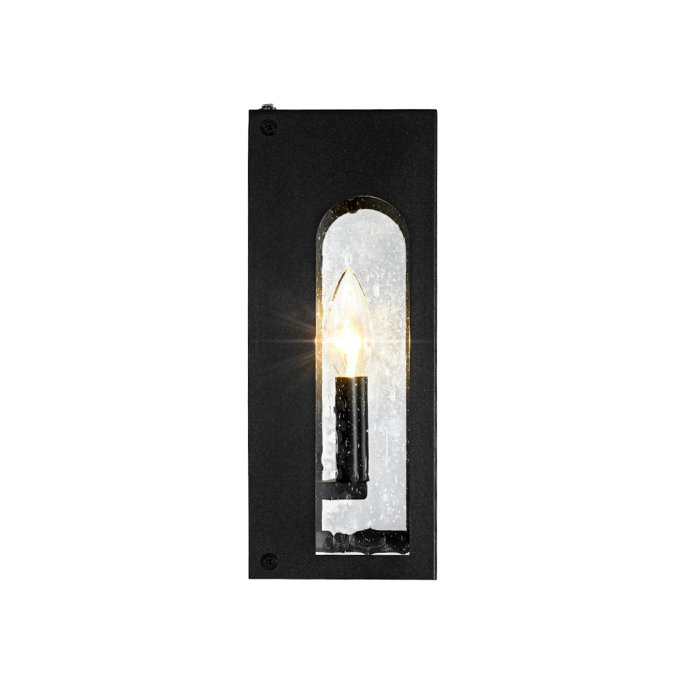 Farmhouze Light-1-Light Black Square Glass Lantern Outdoor Wall Sconce-Wall Sconce-2 Packs-