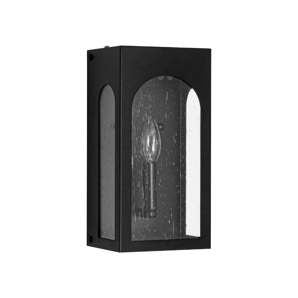 Farmhouze Light-1-Light Black Square Glass Lantern Outdoor Wall Sconce-Wall Sconce-2 Packs-