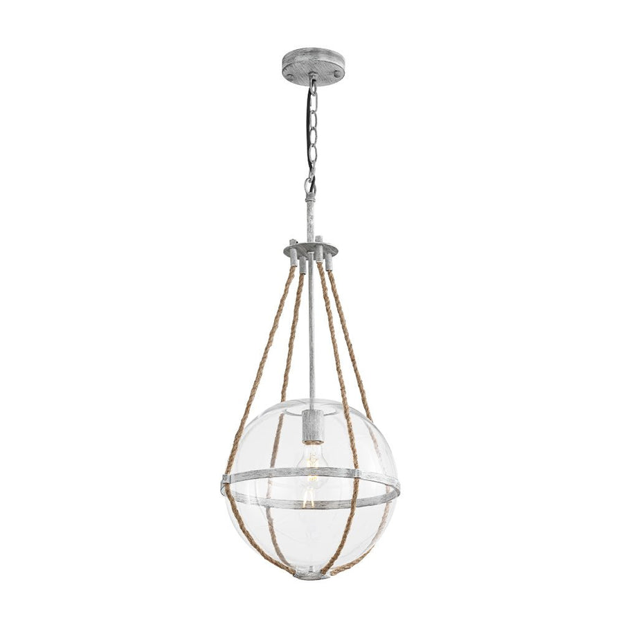 Farmhouze Light - 1 - light Coastal Hemp Rope Glass Globe Pendant Light - Pendant - 1 Bulb - 