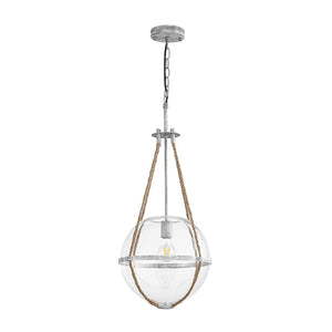 Farmhouze Light - 1 - light Coastal Hemp Rope Glass Globe Pendant Light - Pendant - 1 Bulb - 
