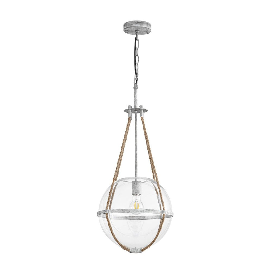Farmhouze Light - 1 - light Coastal Hemp Rope Glass Globe Pendant Light - Pendant - 1 Bulb - 