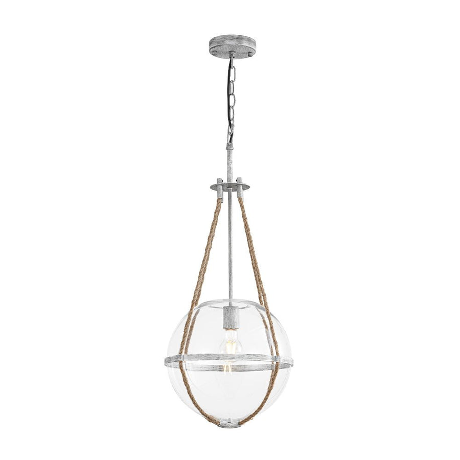 Farmhouze Light - 1 - light Coastal Hemp Rope Glass Globe Pendant Light - Pendant - 1 Bulb - 