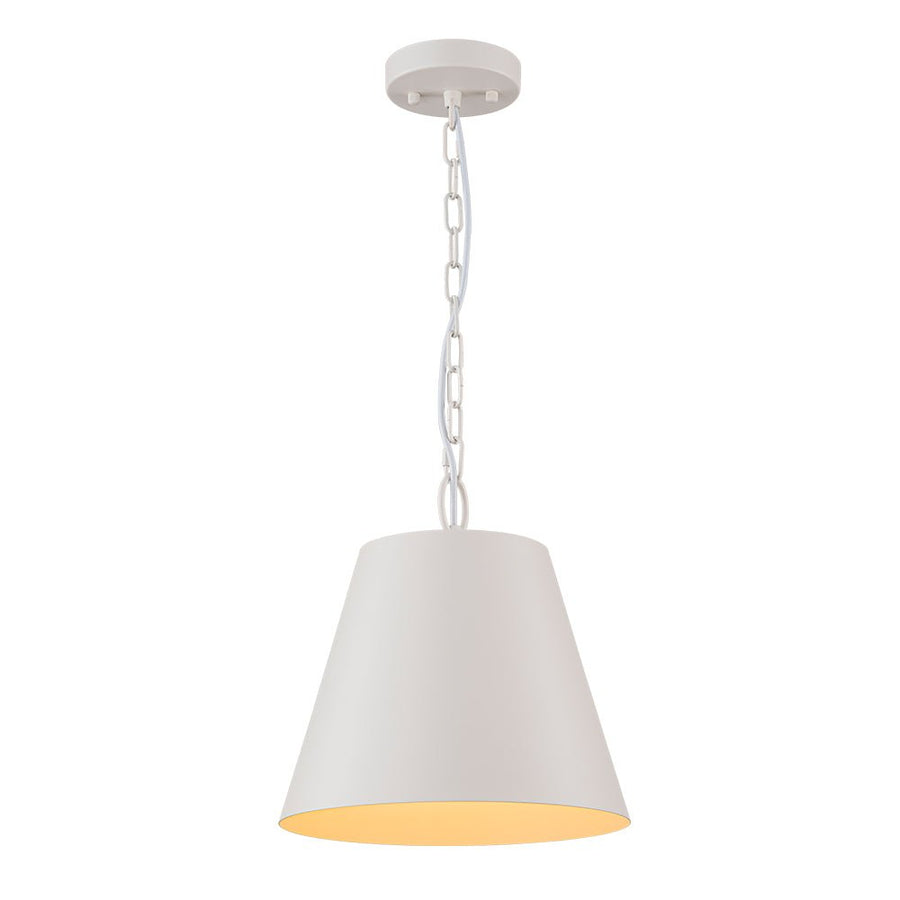 Farmhouze Light - 1 - Light Danish Simple Metal White Pendant Light - Pendant - Bell Shade - 