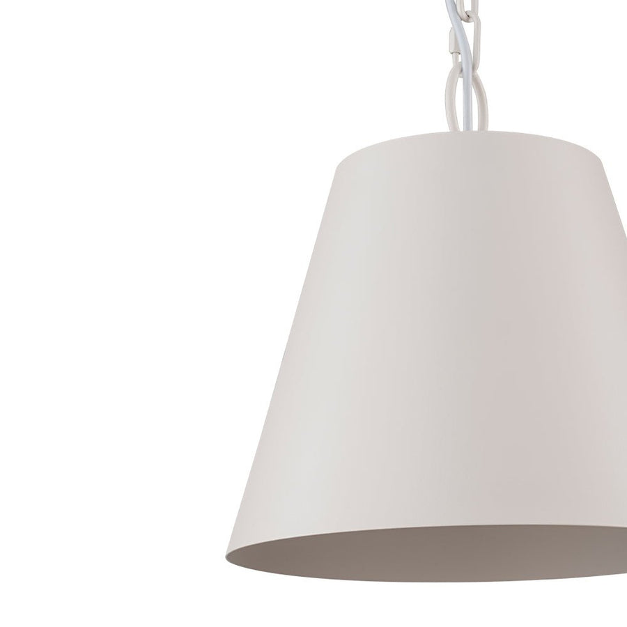 Farmhouze Light - 1 - Light Danish Simple Metal White Pendant Light - Pendant - Bell Shade - 