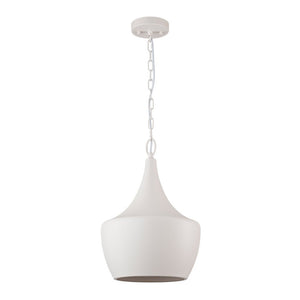 Farmhouze Light - 1 - Light Danish Simple Metal White Pendant Light - Pendant - Bell Shade - 