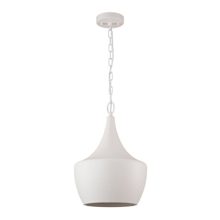 Farmhouze Light - 1 - Light Danish Simple Metal White Pendant Light - Pendant - Bell Shade - 